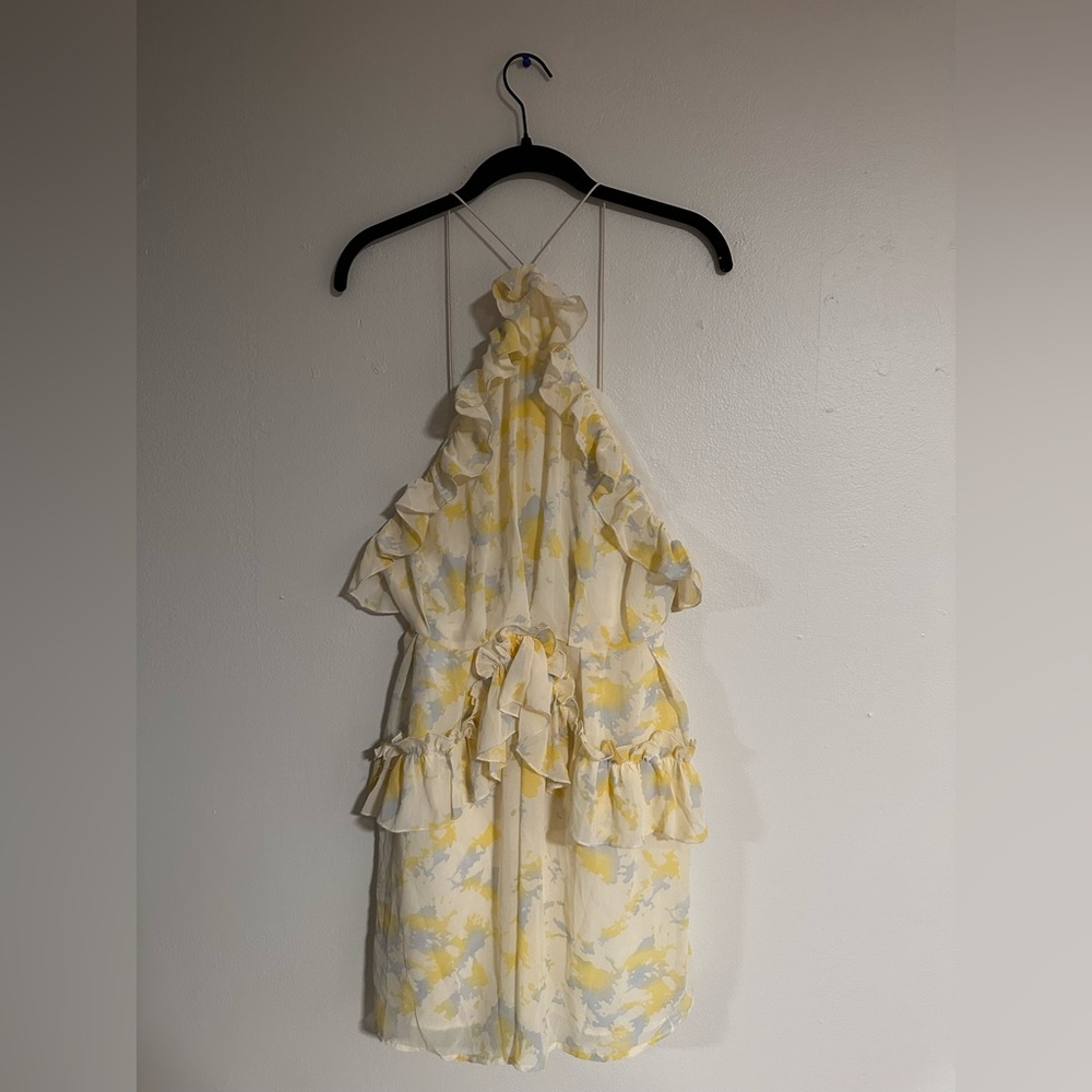 PLT Pale Yellow Ruffle Dress